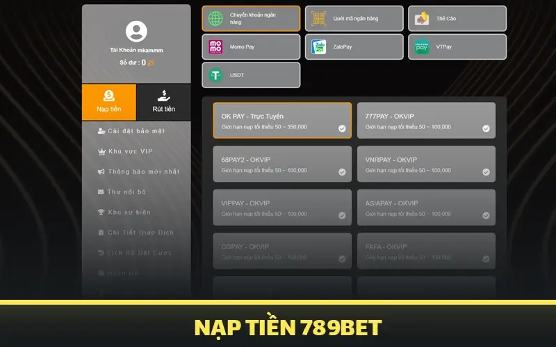 Nạp Tiền 789bet