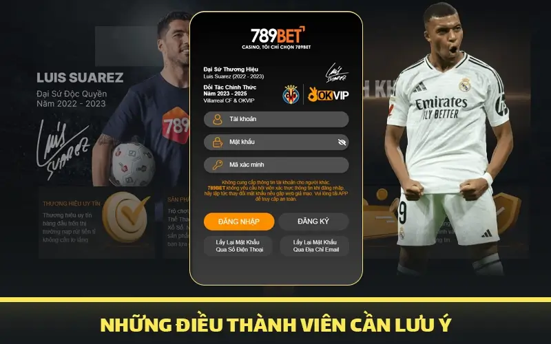 lưu ý khi đăng nhập 789bet